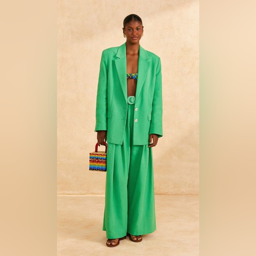 NWT Farm Rio Lyocell and cotton-blend blazer & trouser set